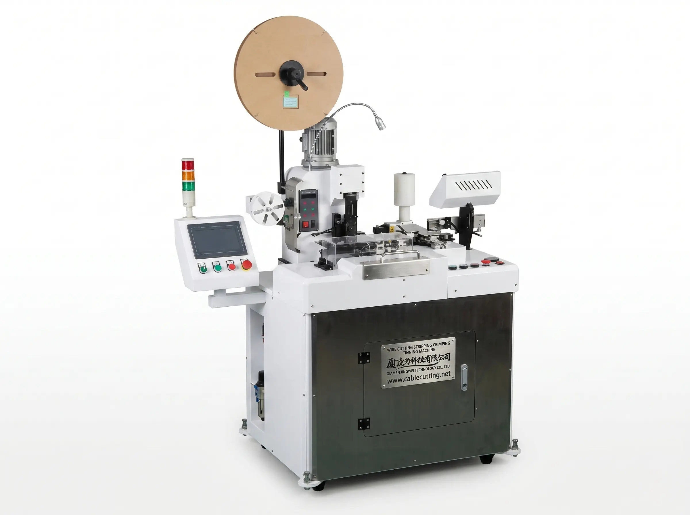 Automatische Draht-Schneide-, Abisolier-, Crimp- und Verzinnungsmaschine