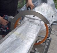 Handbetriebener Orbitaleinwickler | Tragbare Stretchfolienmaschine für Rohre, Holz & lange Produkte HROW-450 Thumb