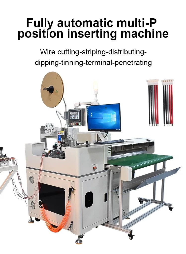 Mehrere Drähte durchdringen Kunststoffsteckergehäuse, Drahtabisolierposition Klemmencrimpmaschine zum Verzinnen, View Kunststoffschaleneinsetzmaschine 