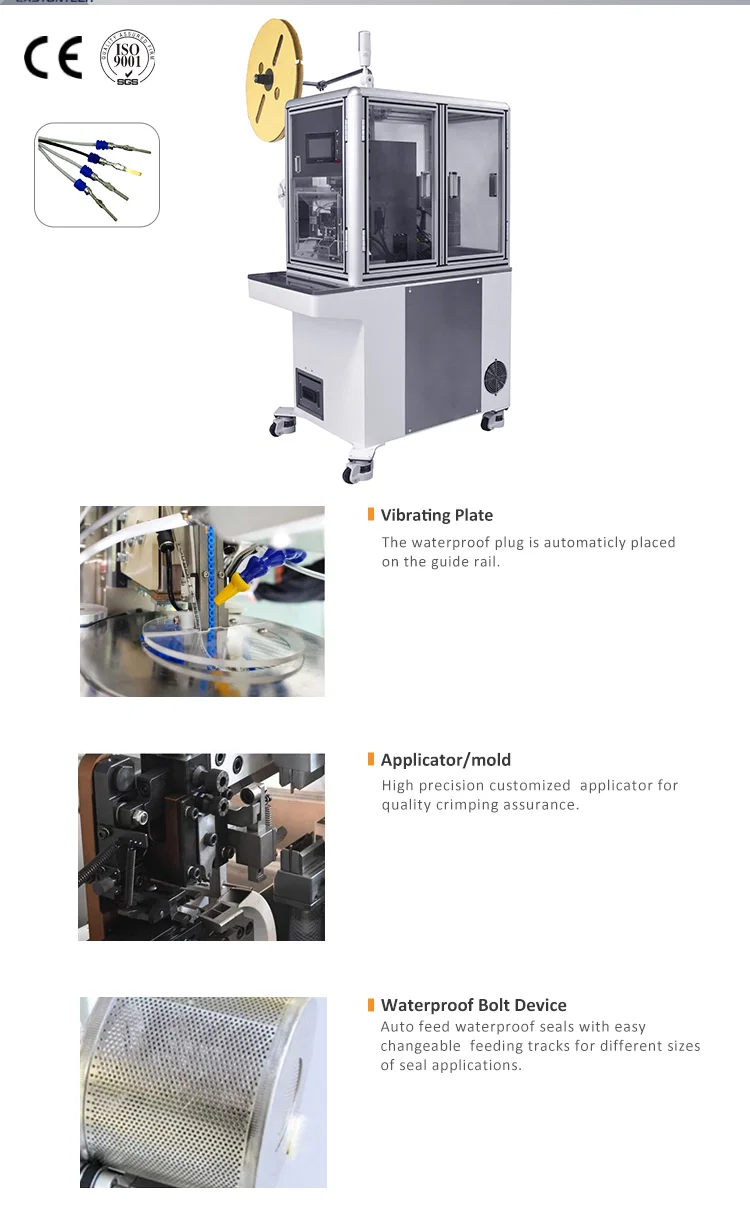 Halbautomatische Crimpmaschine zum Einsetzen von Abisolierdichtungen, Crimpmaschine für ummantelte Kabeldichtungen