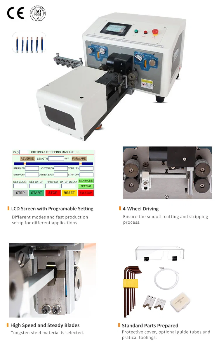 Vollautomatische elektrische Abisoliermaschine, Abisoliermaschine, Kabelschneide- und Abisoliermaschine, elektrische Abisoliermaschine, Abisoliermaschine für Kupferkabel, Abisoliermaschine, Abisoliermaschine, Außenmantel- und Aderabisoliermaschine, Kabelschneide- und Abisoliermaschine, Flachkabelabisoliermaschine, mehradrige Abisoliermaschine 