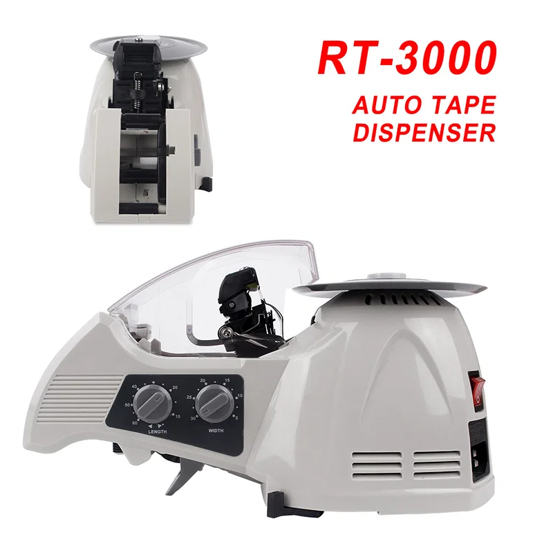25 mm breite Verpackungsmaschine Schneidewerkzeug Kartonversiegelungsmaschine Automatische Bandmaschine RT-3000, Bandschneidemaschine, Gummibandschneidemaschine, automatischer Bandspender 