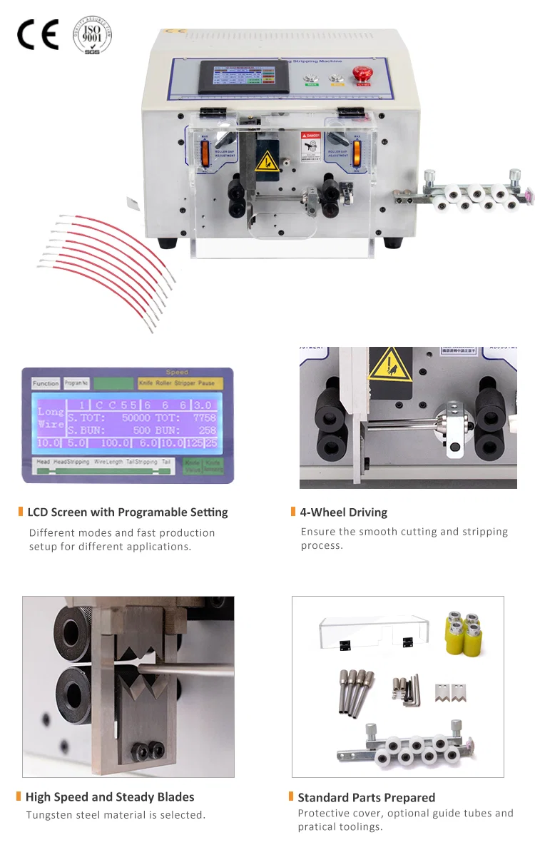 Automatische Abisoliermaschine zum Abisolieren von Kabeldraht mit Touchscreen für 0,1-6 mm2 WPM-SDB2S Automatische Abisoliermaschine, Abisoliermaschine zum Schälen von Kabeln, Abisoliermaschine zum Drahtschneiden