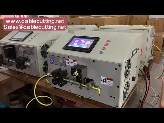 Automatische Drahtabisolier- und Biegemaschine mit Doppelkopf und 7-Zoll-Touchscreen für Winkelbiegungen
