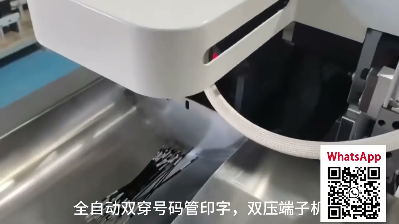 Automatische Doppel-Markierungs-, Hülsen-Einsetz-, Druck-, Back- und Doppel-Crimp-Maschine für Kabelverarbeitung